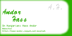 andor hass business card